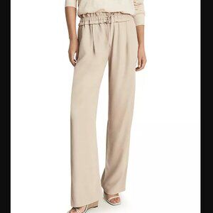 NWT Reiss Odin Pull On Wide Leg Trouser Pants in Cream Size 0